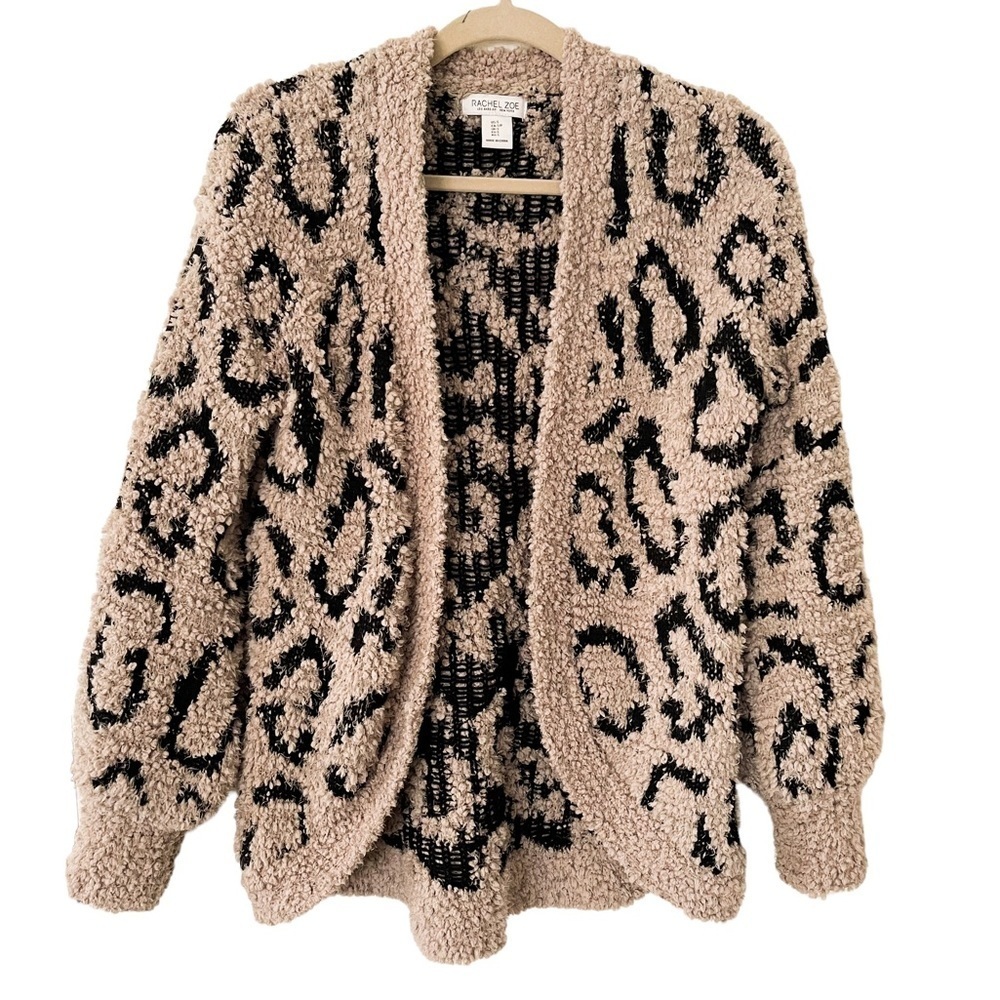 Rachel Zoe Animal Print Chunky Cardigan